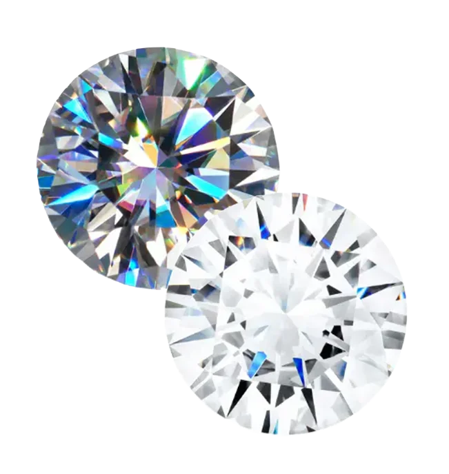 Cubic zirconia and moissanite simulants